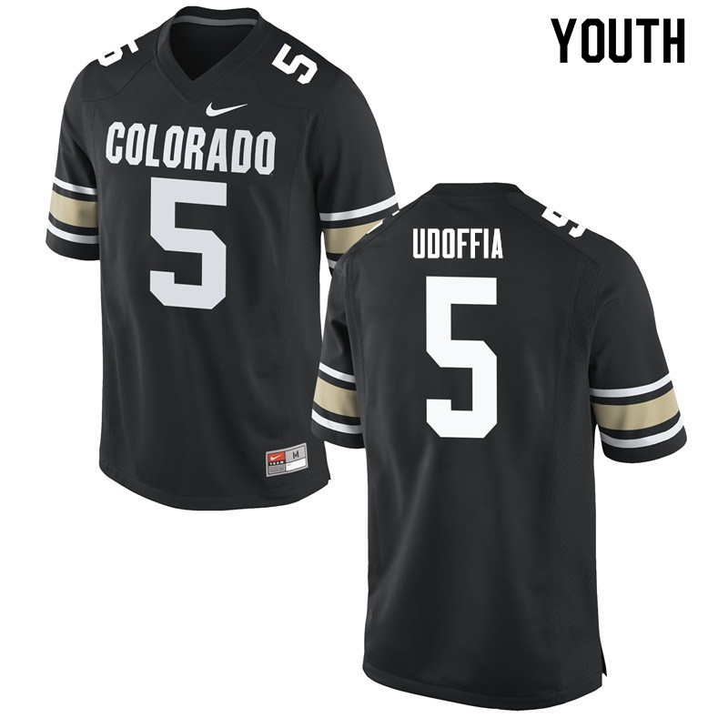 Youth #5 Trey Udoffia Colorado Buffaloes College Football Jerseys Sale-Home Black